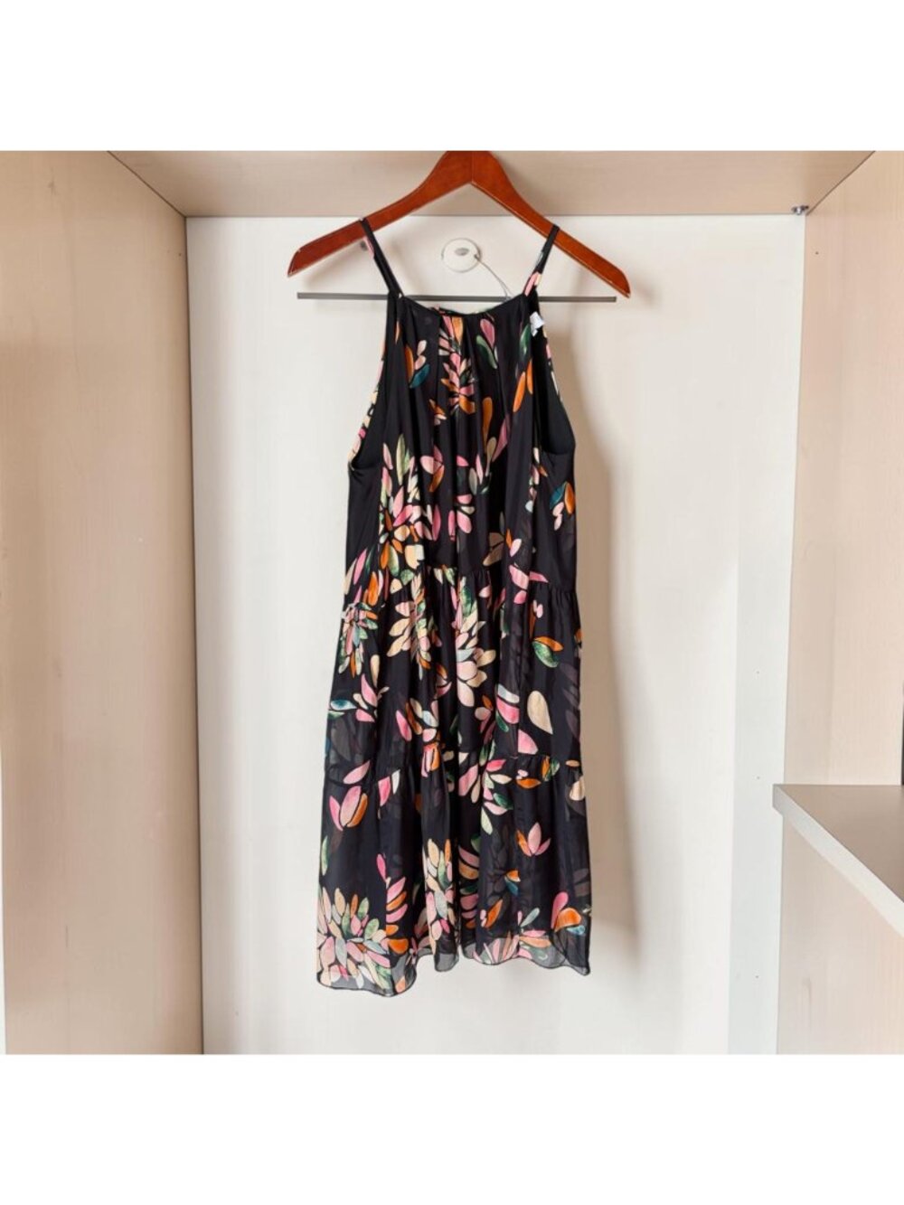 FRNCH Mona Arianna Silk-Blend Mini Tiered Halter Dress Anthropologie Medium - Picture 5 of 13